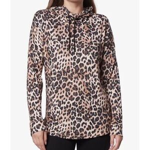 Andrew Marc sport Women's Long Sleeve Printed Cowl Neck Tunic Top